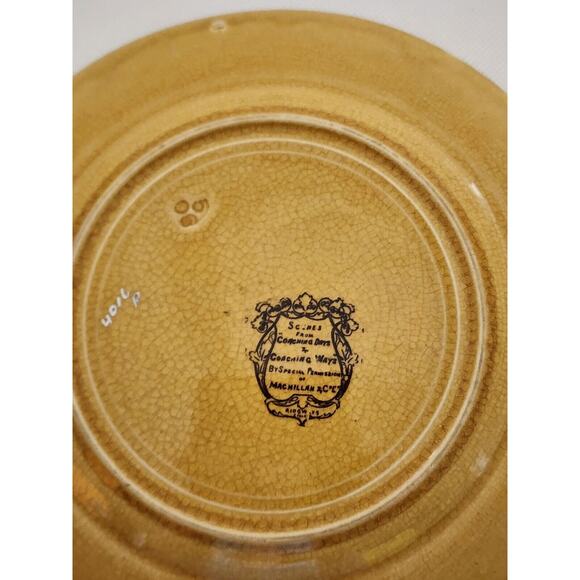 COLLECTOR PLATE-RIDGEWAY-COACHING DAYS COACHING WAYS-Vintage-Gold-Woman & Dog - Picture 5 of 10